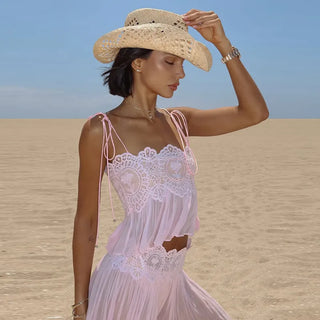 Conjunto Maria de Verão com Renda Vazada